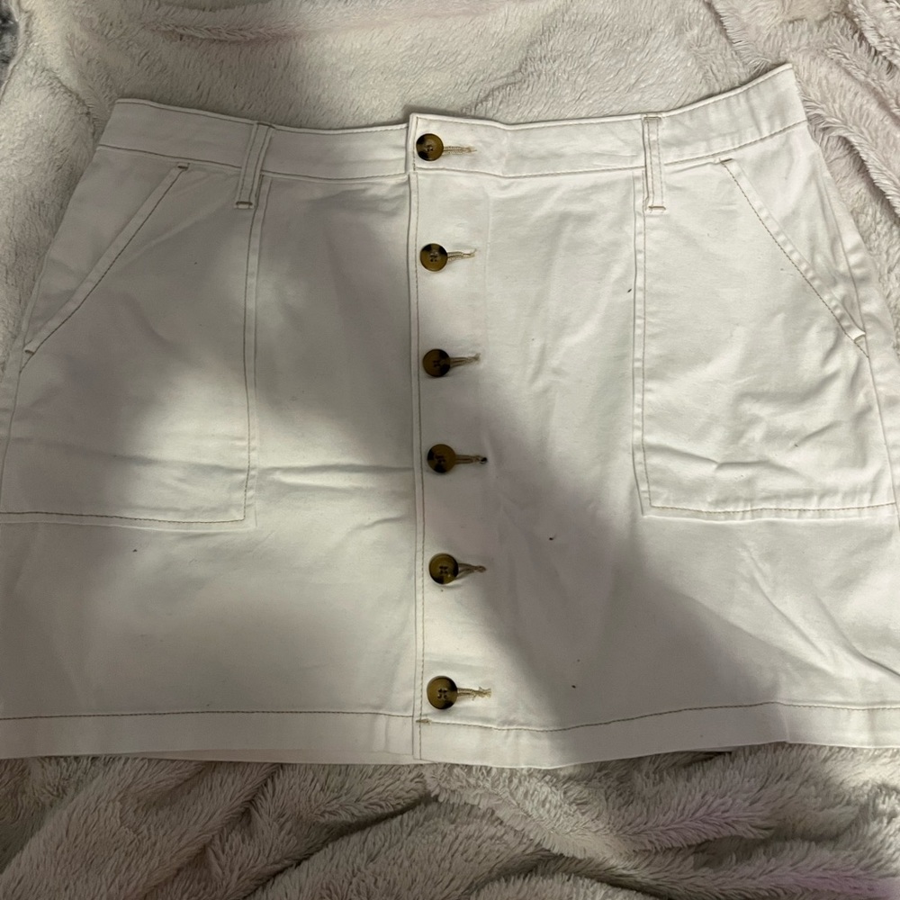 white mini skirt